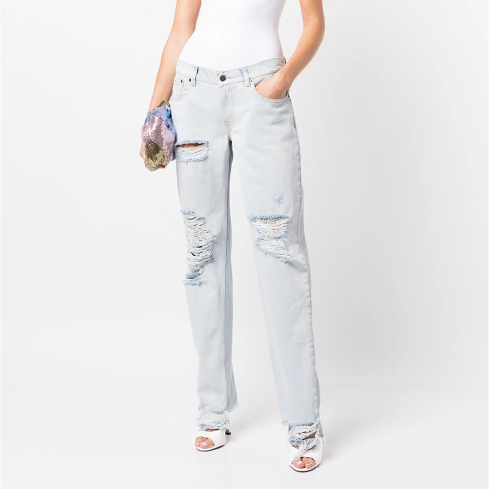 Retrofete Light Blue Distressed Boyfriend Jeans